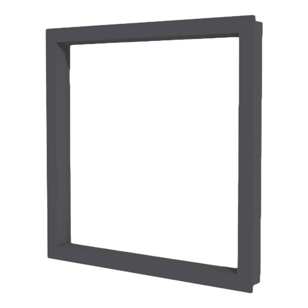 Aluminiumfenster anthrazit, schmaler Aluminiumrahmen ohne Verglasung, modernes rechteckiges Profil