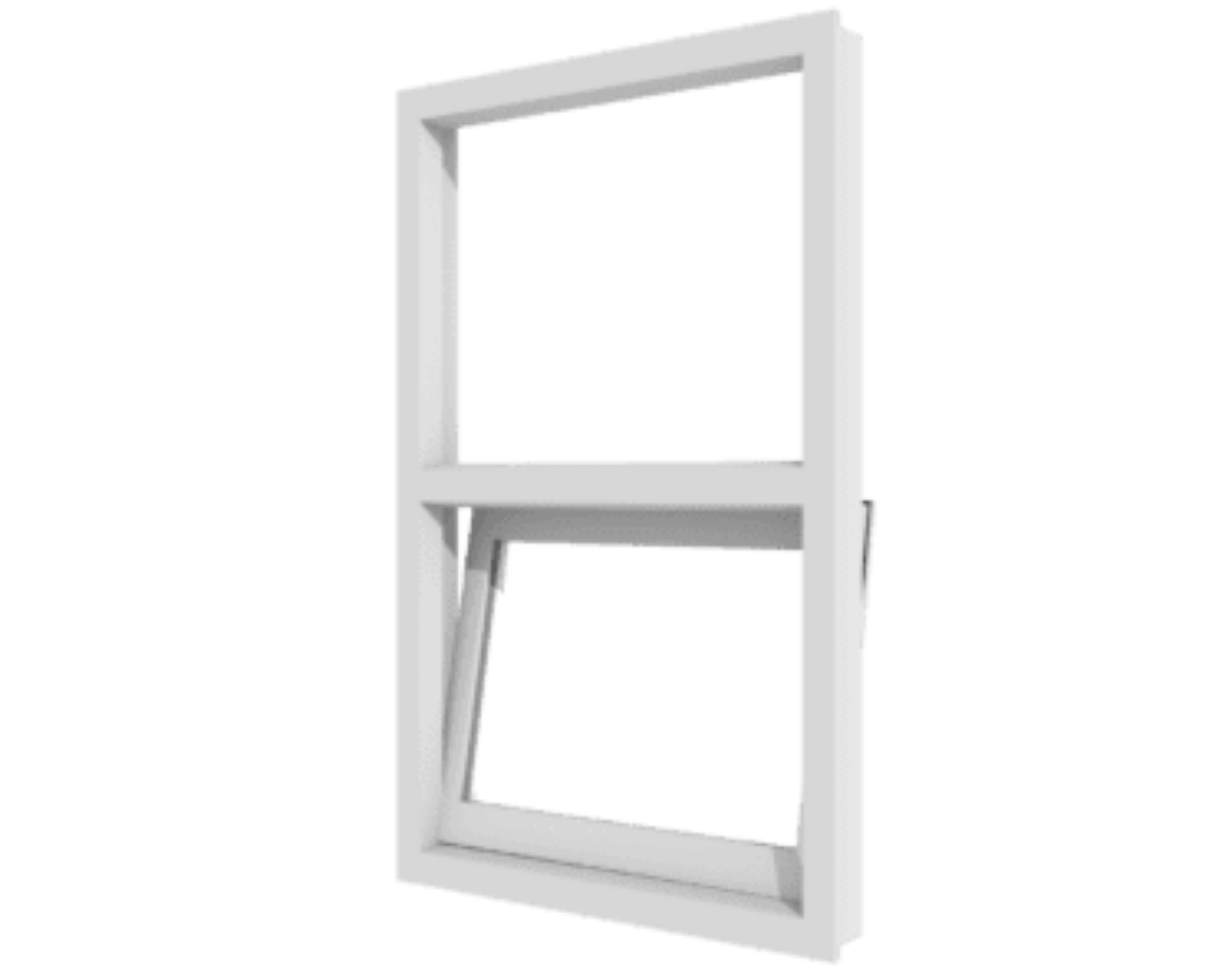 Kunststofffenster weiß aus Kunststoff, zweiteilig mit kippbarem unteren Flügel und schmalem Rahmen